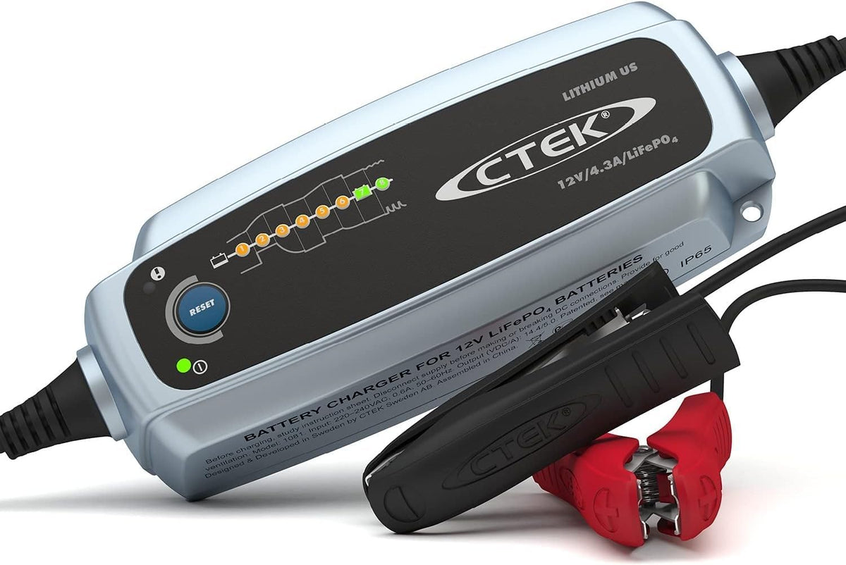 CTEK 56-926 Lithium US | Fully Automatic Lithium Ion Phosphate LiFePO4 Battery Charger | 5.0Ah - 60Ah | Maintenance Charging up to 120Ah
