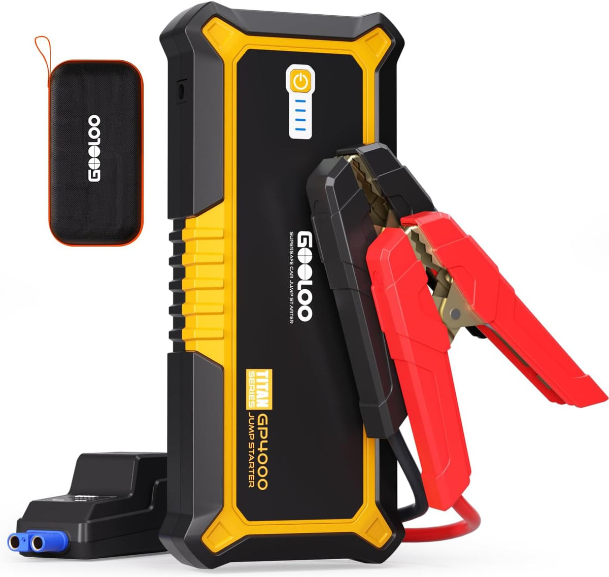 GOOLOO GP4000 Jump Starter - 4000A 12V Car Battery Jumper Starter Portable | SuperSafe Lithium Jump Box - Auto Battery Booster Power Pack - Spark-Proof - LED Light - For All Gas & 10 Diesel Engines