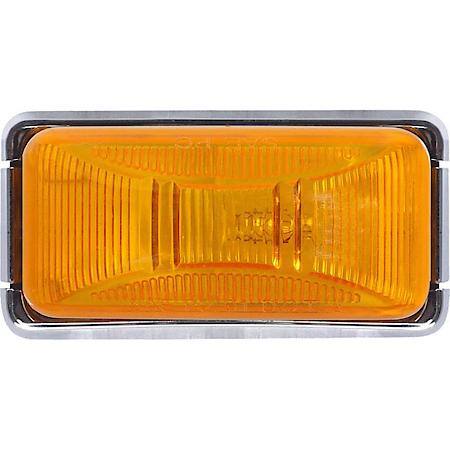 Red sealed mini marker/clearance light with chrome base and lead wire