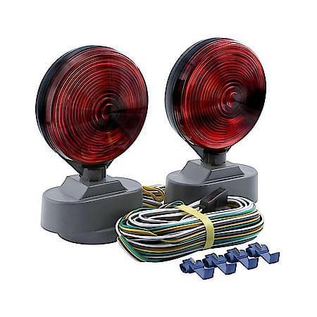 Red magnet mount towing light kit with wiring harness