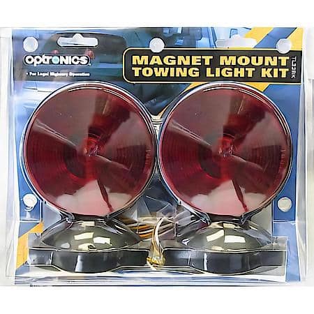 Red magnet mount towing light kit with wiring harness
