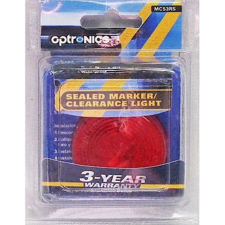 Red 2" round sealed marker/clearance light for grommet mount