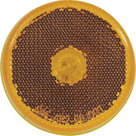 Amber 2.5" round grommet mt sealed marker/clearance light w/ built-in reflector