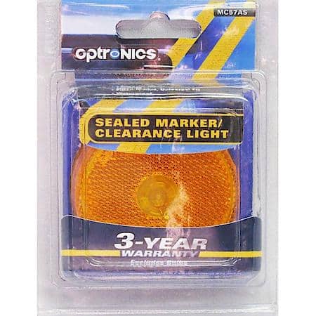 Amber 2.5" round grommet mt sealed marker/clearance light w/ built-in reflector