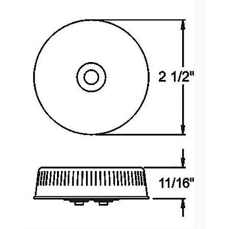 Red 2.5" round grommet mt sealed marker/clearance light w/ built-in reflector