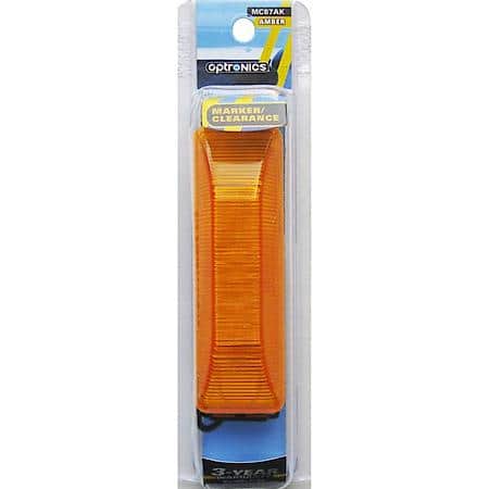 Amber sealed two-bulb marker/clearance light with black base and lead wire