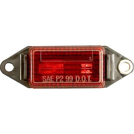 Red surface mount mini marker/clearance light with black base