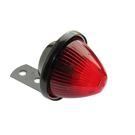 RED BEEHIVE MARKER/CLEARANCE LIGHT, STEEL MOUNTING BRACKET