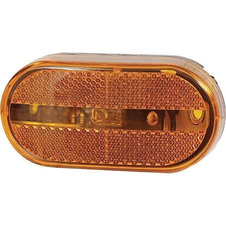 YELLOW SURFACE MOUNT OVAL MARKER/CLEARANCE LIGHT WITH REFLEX LENS