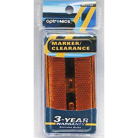 YELLOW SURFACE MOUNT OVAL MARKER/CLEARANCE LIGHT WITH REFLEX LENS