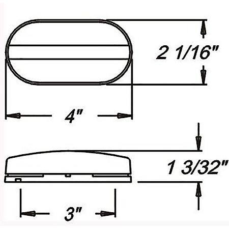 Red oblong surface mount marker/clearance light with built-in reflector