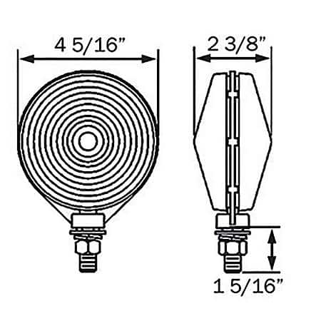 DUAL FACE YELLOW/RED PEDESTAL MOUNT ROUND STOP/TURN/TAIL LIGHT
