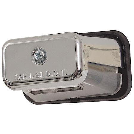 Stud mount license plate light with chrome-plated housing