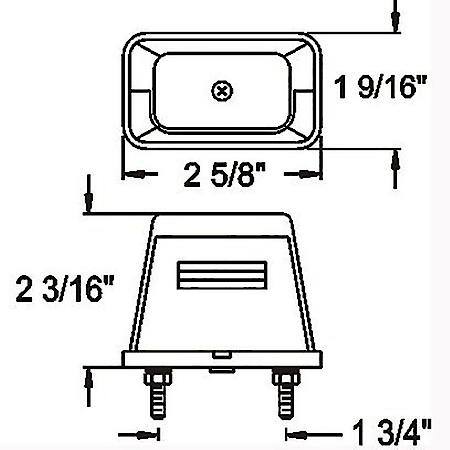 Stud mount license plate light with chrome-plated housing