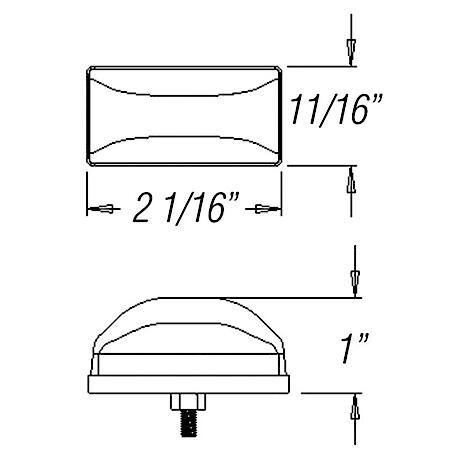 Amber sealed mini stud mount marker/clearance light, self grounding
