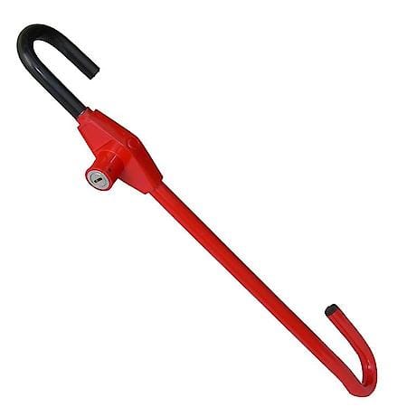 Pedal-To-Wheel Lock, Universal, Cro-moly Steel, Red, Includes Key
