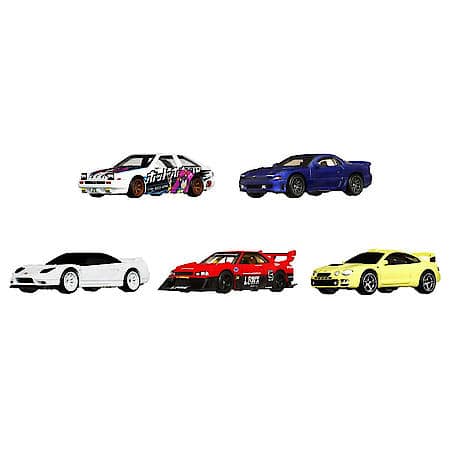 5-Car Assortment, 1:64 Toy Diecast Cars, (Styles May Vary), 5 Pack