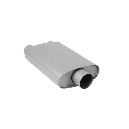 Afterburner Muffler, 3in Center Inlet 2.5in Dual Offset Outlet