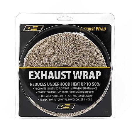Tan Glass Fiber Exhaust Wrap, 2 Inches X 50 Feet, Handles 1200 Deg. Direct