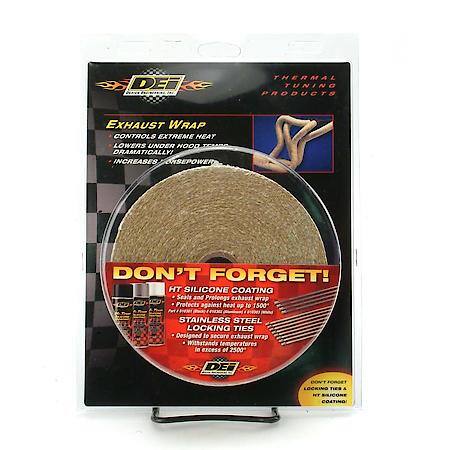 Tan Glass Fiber Exhaust Wrap, 2 Inches X 50 Feet, Handles 1200 Deg. Direct