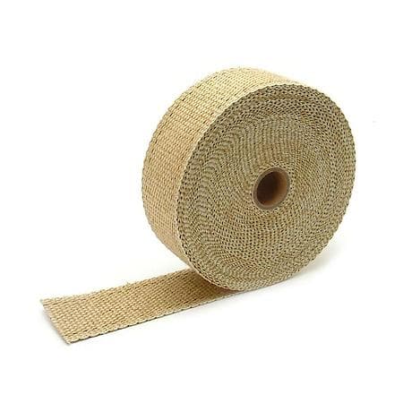Tan Glass Fiber Exhaust Wrap, 2 Inches X 50 Feet, Handles 1200 Deg. Direct