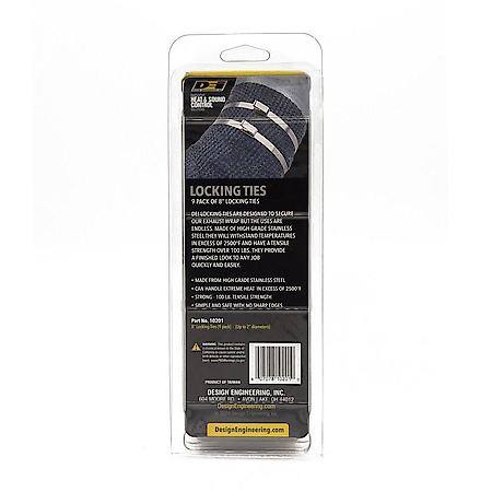Stainless-Steel Locking Ties, 8 Inches 9-Pack, 100Lb Tensile Strength