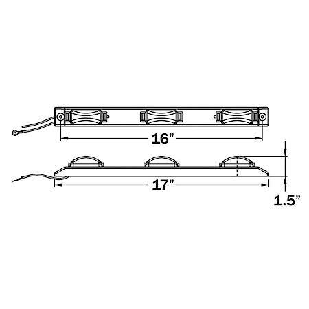 Red sealed LED identification light bar