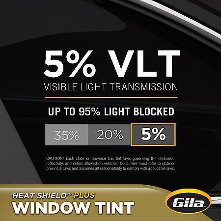 Heat Shield Plus 5% Vlt Rear Window Automotive Diy Window Tint Heat Control, 6 Inch X 26 Feet