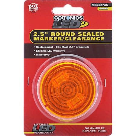 Amber sealed LED 2.5" grommet mount marker/clearance light