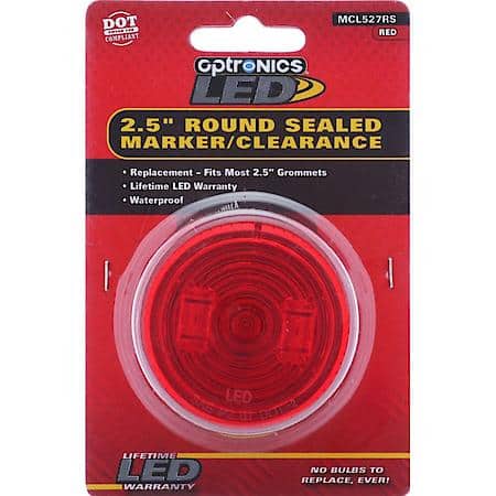 Red sealed LED 2.5" grommet mount marker/clearance light