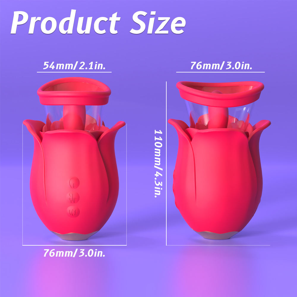 S-Hande Hot Selling Lady Rose Vibrator Tongue Licking Vibrator Clitoral Boobs Sucking Nipple Massage Valentine's Day Gift
