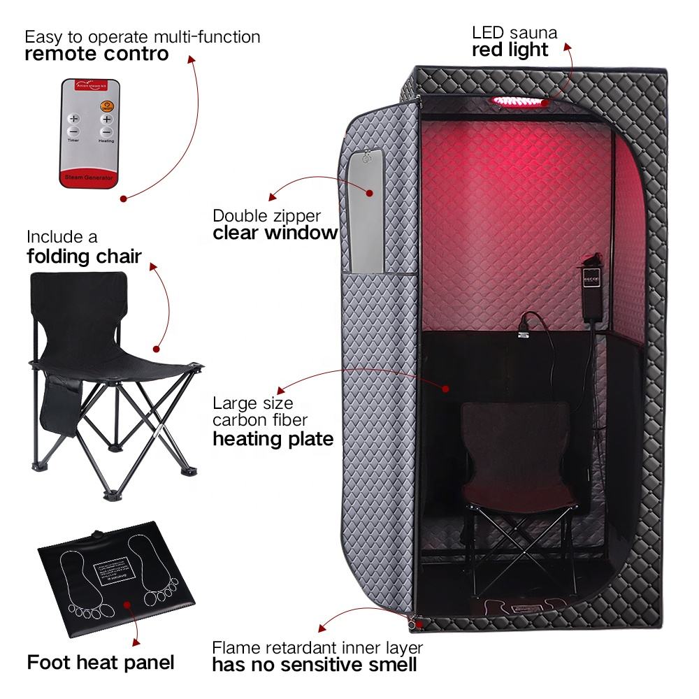Indoor Portable Far Infrared Sauna Tent Dry Steam Sauna Tent Single Infrared Folding Dry Wet Sauna at Home