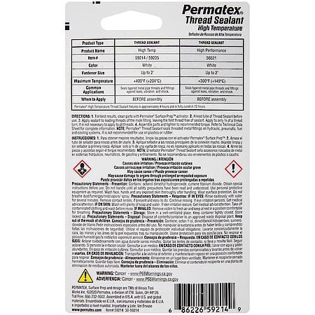 High-Temperature Thread Sealant Locks and Protects, 6 mL
