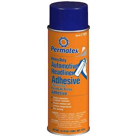 Heavy Duty Headliner & Carpet Spray Adhesive, Clear, Weatherproof, 16.75 oz.