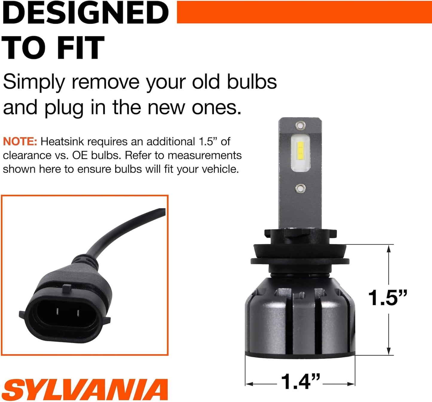 SYLVANIA H11 LED Ultra - Fog Lights For Cars and Trucks - Headlight Bulbs for Off Road Powersports - 6000k Cool White LED Light - Maximum Lifespan - No Polarity - DIY Upgrade