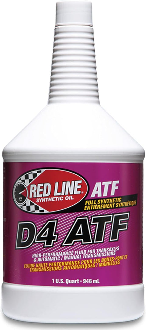Red Line 30504 D4 Synthetic Automatic Transmission Fluid (ATF) - 1 Quart (4 Pack)