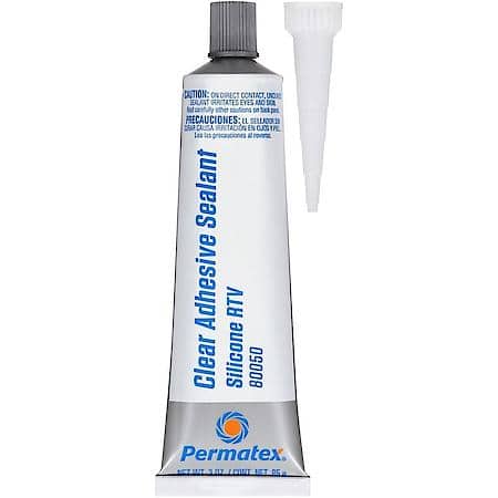 Clear Silicone Adhesive Sealant: Bonds, Seals, Repairs, Mends, Secures, 3 oz.