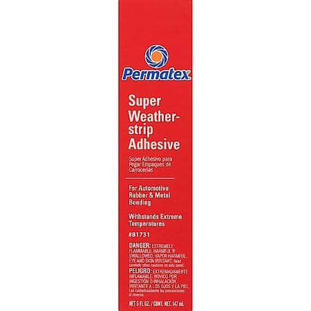 Waterproof Automotive Weatherstrip Adhesive, High Strength, Repositionable, 5 oz.