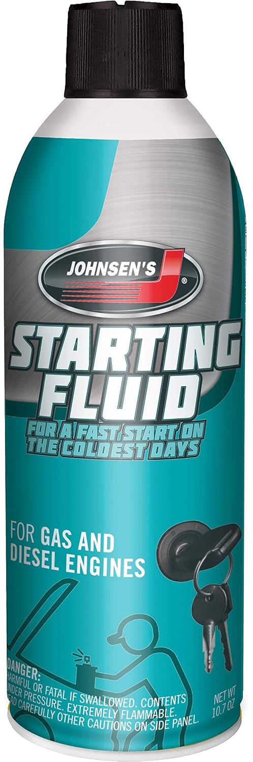 Johnsen's 6762-12PK Starting Fluid - 10.7 oz., (Pack of 12) | Fast-acting formula supports easier engine starts in automotive applications