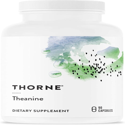 THORNE Theanine - 200mg of L-Theanine - Support a Healthy Stress Response, Relaxation, and Focus - Increases Brain Alpha-Wave Production - 90 Capsules