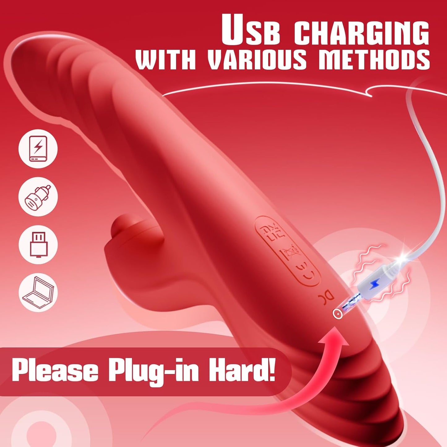 Vibrator Thrusting Dildo for Women G Spot Rose Toy Clitoral Stimulator Sex Toys Dildos Vibrator with 10 Vibration 7 Thrust Mode with Licking, Rabbit Vibrators Adult Sex Toy Couple AI Sync Games - JUSINCASE