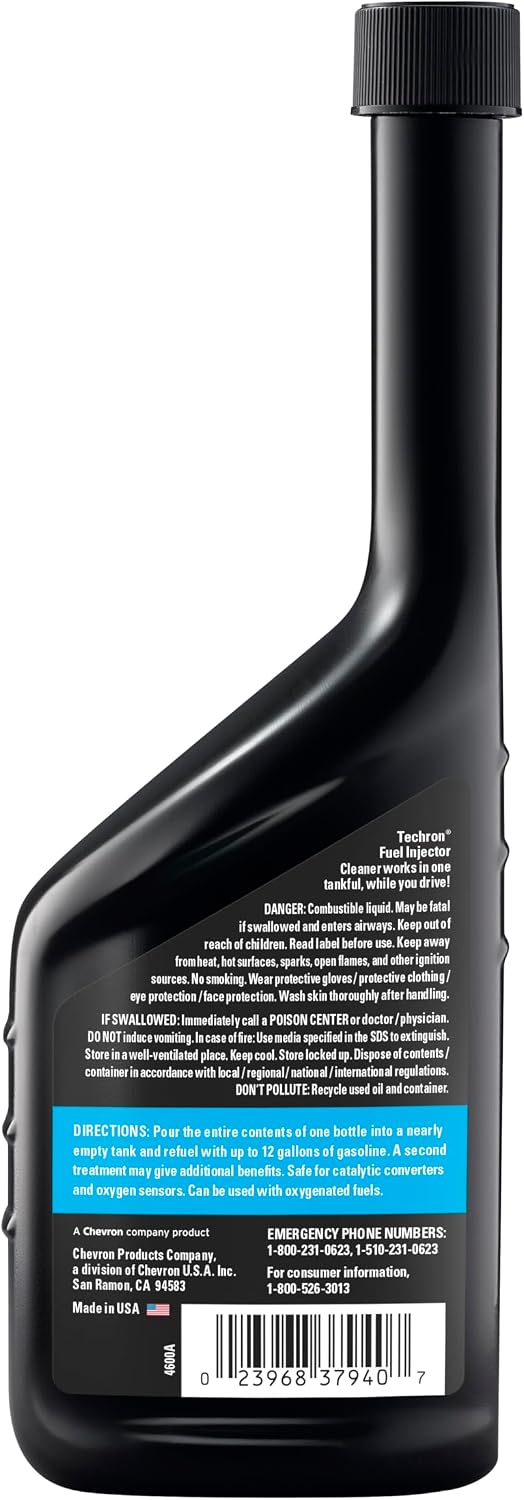Chevron Techron Fuel Injector Cleaner, 12 oz, Pack of 1