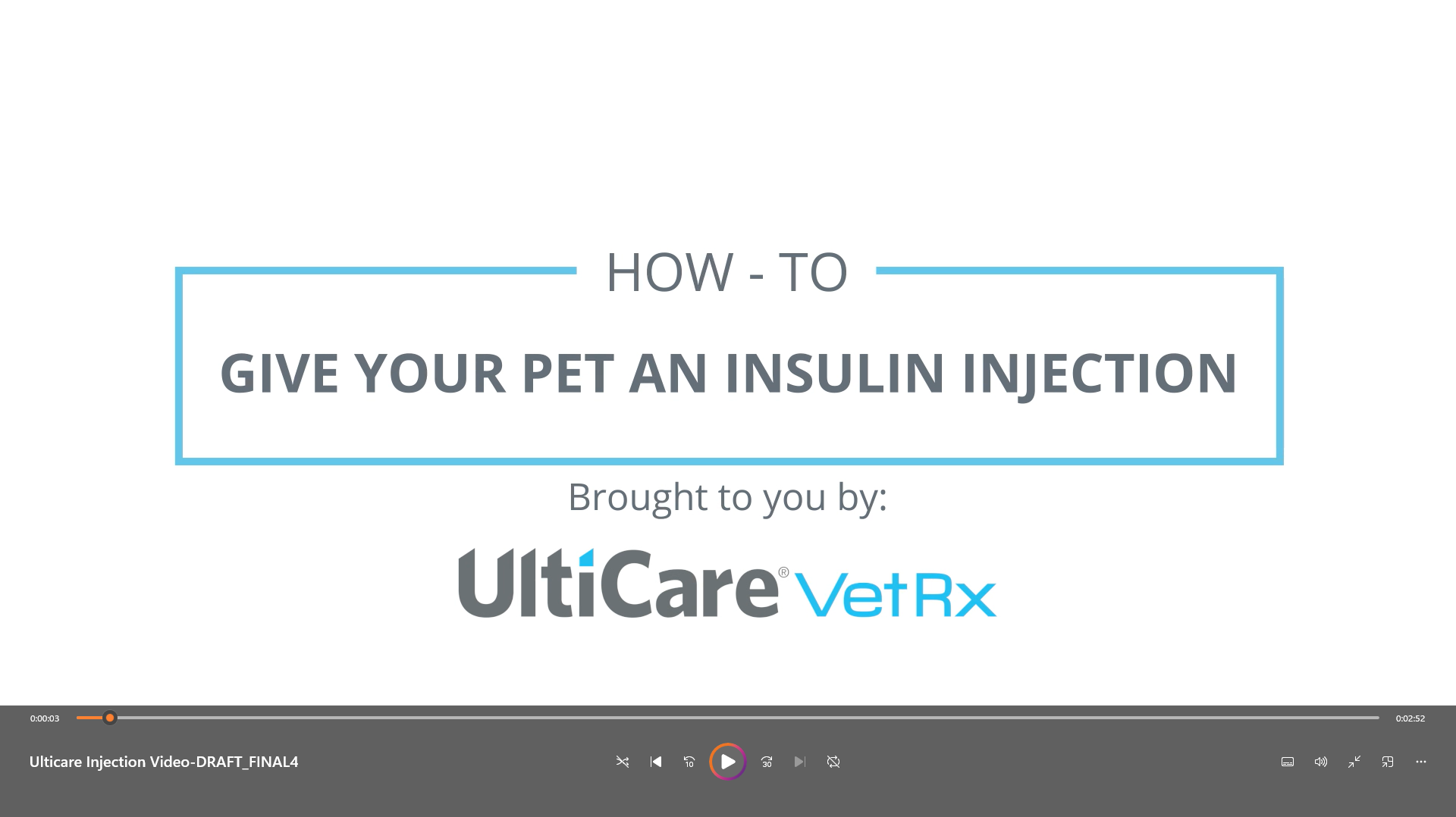 UltiCare VetRx U-40 3/10cc Pet Insulin Syringes - 3/10cc, 29G x 1/2’’, HALF UNIT Markings, 100 ct, Comfortable and Accurate Dosing, Compatible with Any U-40 Strength Insulin