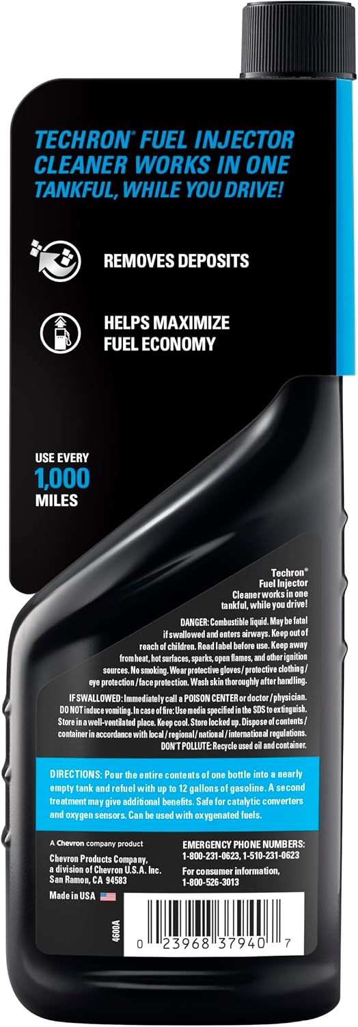 Chevron Techron Fuel Injector Cleaner, 12 oz, Pack of 1