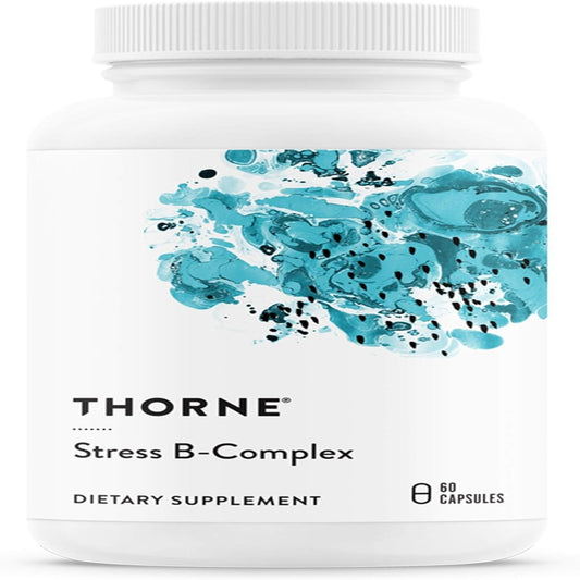 THORNE Stress B-Complex - Vitamins B2, B6, B12, and Folate in Highly-Absorbable and Active Forms - Extra Vitamin B5 for Adrenal Support, Stress Management and Immune Function - 60 Capsules