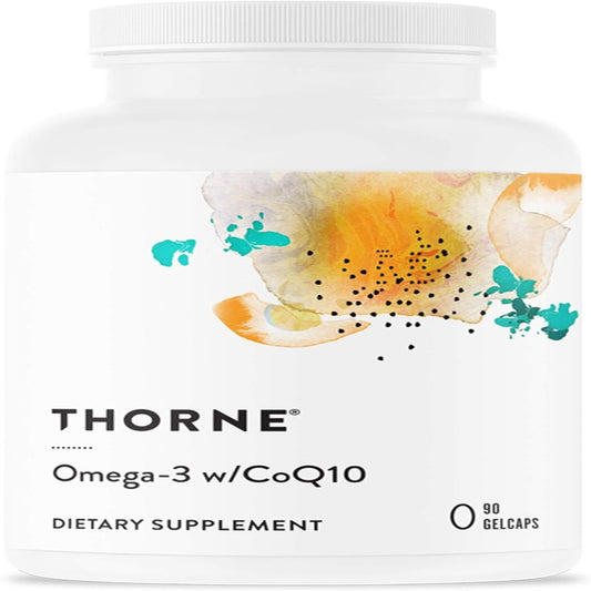 THORNE Omega-3 with CoQ10 - Omega-3 Fatty Acids Supplement with CoQ10 - EPA and DHA - 90 Gelcaps