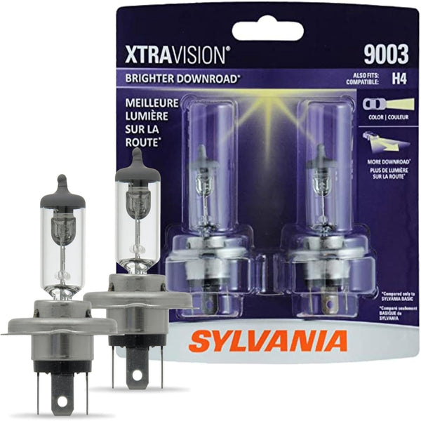 SYLVANIA - 9003 XtraVision - High Performance Halogen Headlight Low Beam and Fog Replacement Bulb (Contains 2 Bulbs)