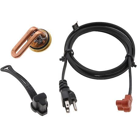Engine Heater, 1000W, 120V, Chevrolet, GMC Duramax, Brass