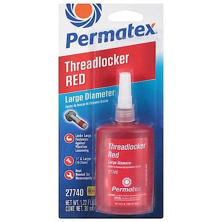 Red Threadlocker: Large Diameter, 277, 36 mL Bottle
