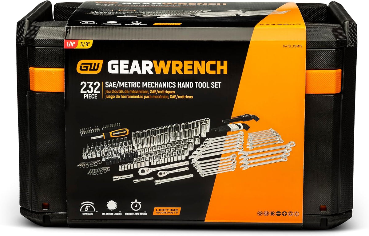 GEARWRENCH 232 Piece 72T 6 & 12 Pt SAE/mm Mechanics Tool Set | GW72LLCBMTS